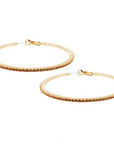 Crystal Hoop Earrings (Medium) - Brown