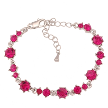 Pirouette Bracelet - Fuchsia (Silver Plated)