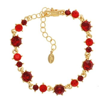 Pirouette Bracelet - Red (Gold Plated)