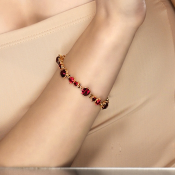 Pirouette Bracelet - Red (Gold Plated)