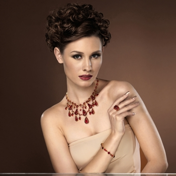 Pirouette Bracelet - Red (Gold Plated)