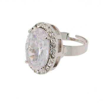 Princess Ring - Clear (Silver Plated)