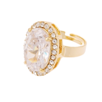 Princess Ring - Clear (Gold Plated)