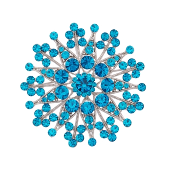 Flower Brooch - Blue Zircon