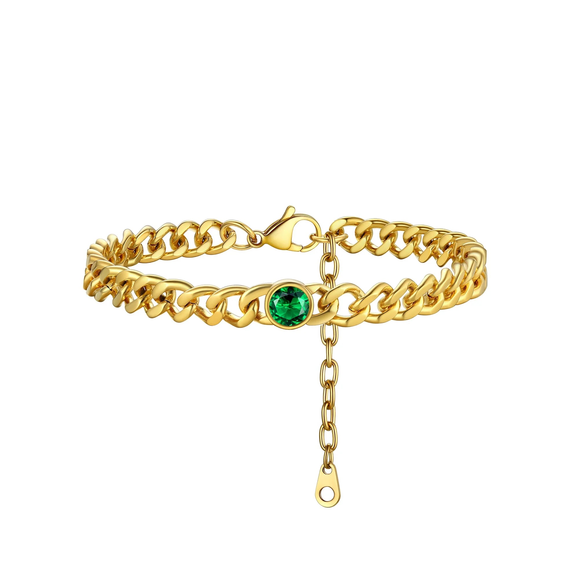 Cuban Anklet - Emerald