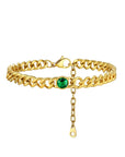 Cuban Anklet - Emerald