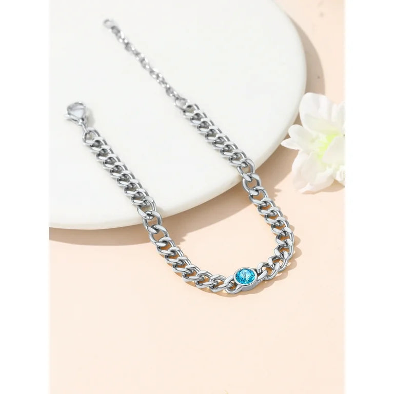 Cuban Anklet - Aquamarine