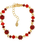 Pirouette Bracelet - Red (Gold Plated)