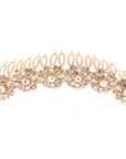 Six Flower Hair Slide - Clear (Gold Plated)