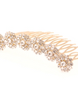 Six Flower Hair Slide - Clear (Gold Plated)