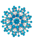 Flower Brooch - Blue Zircon