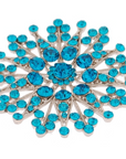 Flower Brooch - Blue Zircon