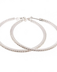 Crystal Hoop Earrings (Small) - Clear (Silver Plated)