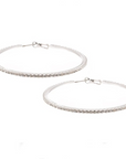 Crystal Hoop Earrings (Small) - Clear (Silver Plated)